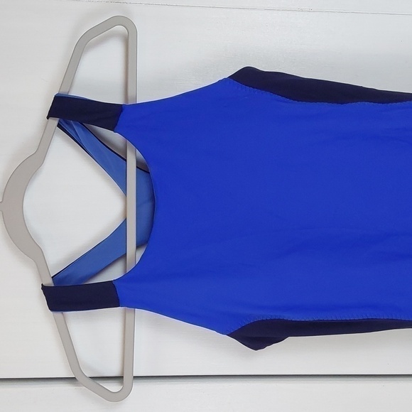 Athleta- Black/Blue Colorblock Racerback Athleisure Dress Activewear Sz.S - Picture 2 of 8